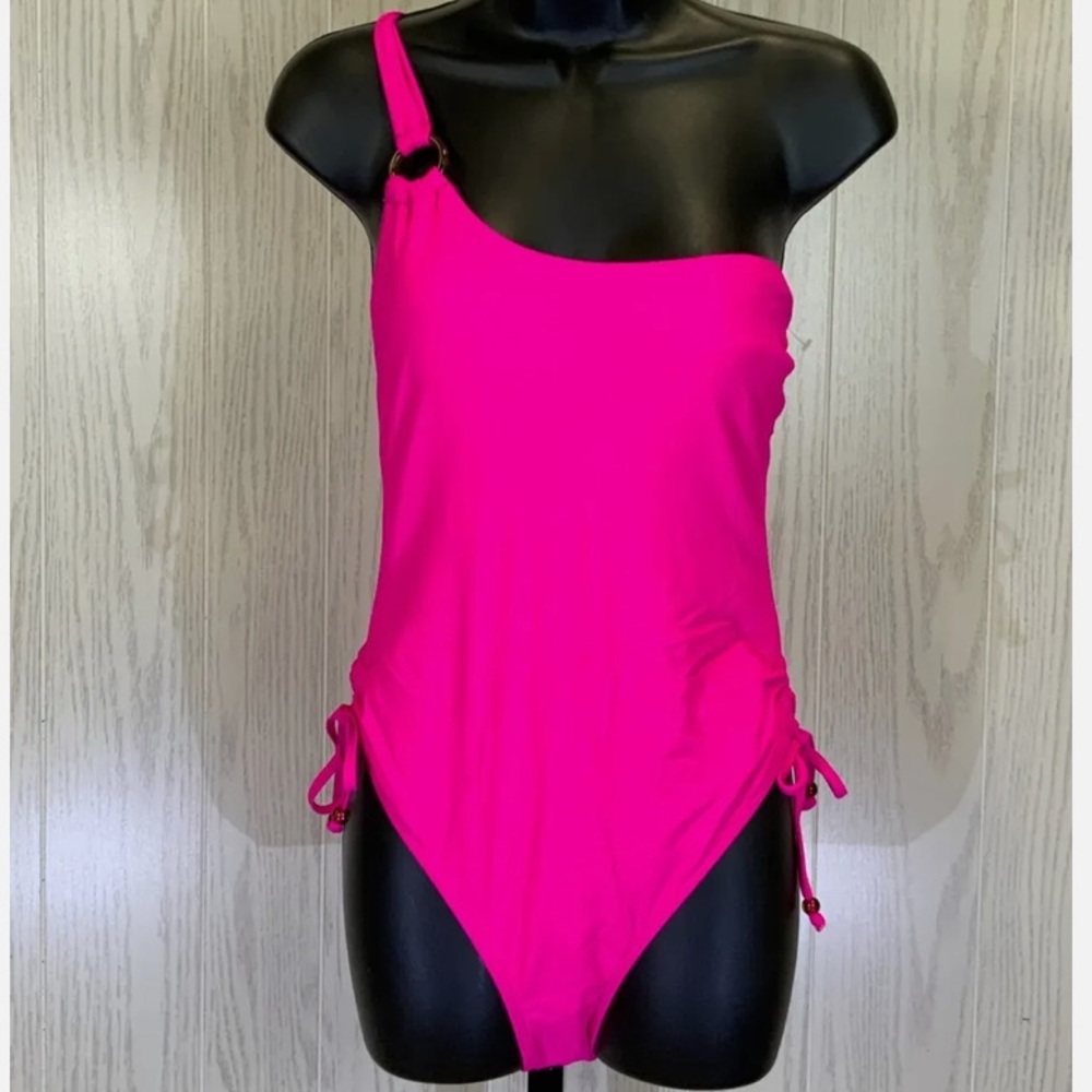 Hot pink One Shoulder Swimsuit